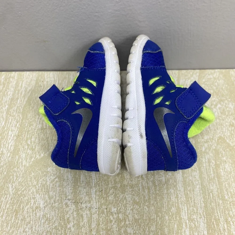 NIKE Flex 2013 Run Toddler Boys Sz 3C Athletic Shoes Royal Blue/Volt 579967-400 - Picture 7 of 10